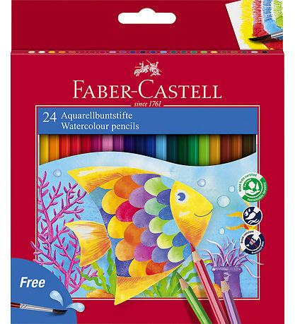 Faber-Castell Colouring Pencils - Watercolour - 24 pcs + 1 Brush