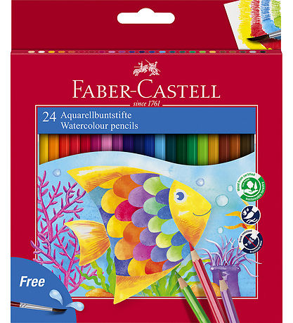 Faber-Castell Trélitir - Vatnslitur - 24 Stk. + 1 bursti