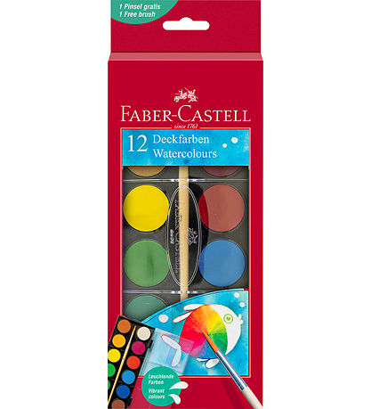 Faber-Castell Watercolour - Watercolour - 12 Colours + 1 Brush