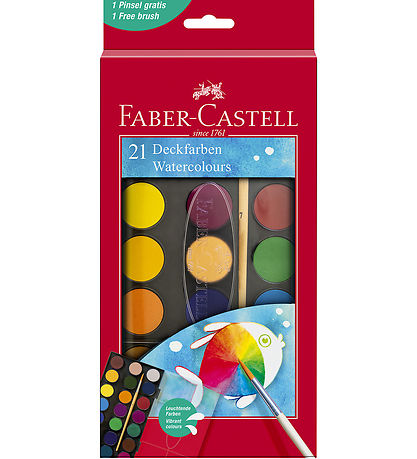 Faber-Castell Vattenfrg - Akvarell - 21 Frger + 1 borste