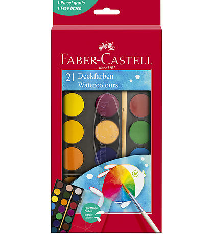 Faber-Castell Vatnslitir - Vatnslitur - 21 Litir + 1 bursti