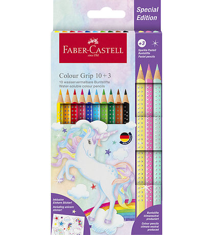 Faber-Castell Frgpennor - Triangulr - Grip Unicorn - 10+3 st