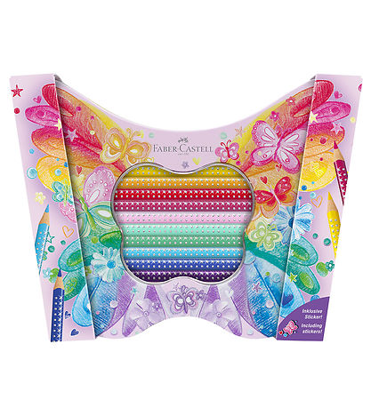 Faber-Castell Colouring Pencils - Triangular - Grip Butterfly - 