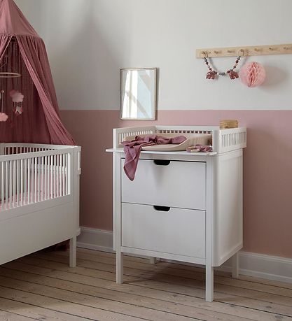 Sebra Changing Table with drawers - Classic+ White