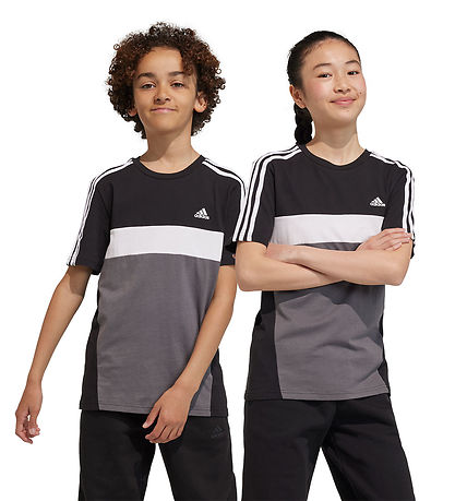 adidas Performance T-shirt - J 3S TIB T - Black/Grey/White