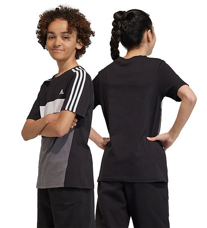 adidas Performance T-shirt - J 3S TIB T - Black/Grey/White