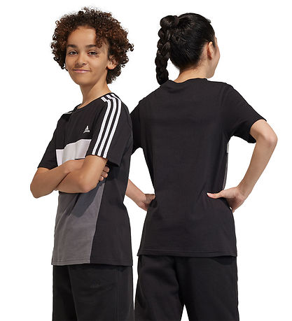 adidas Performance Stuttermabolur - J 3S TIB T - Svart/Grá