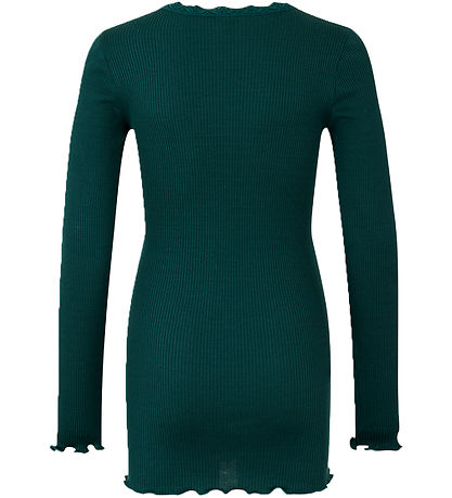 Rosemunde Bluse - Seide/Baumwolle - Rib - Dark Teal