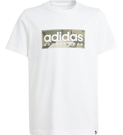 adidas Performance Stuttermabolur - B Camo Lín T - Hvítt/Grænt