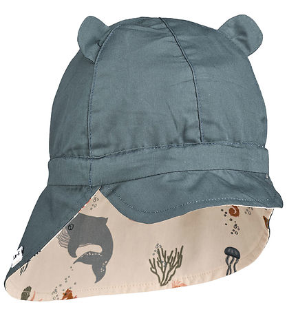 Liewood Sun Hat - Gorm - Reversible - Sea Creature/Sandy