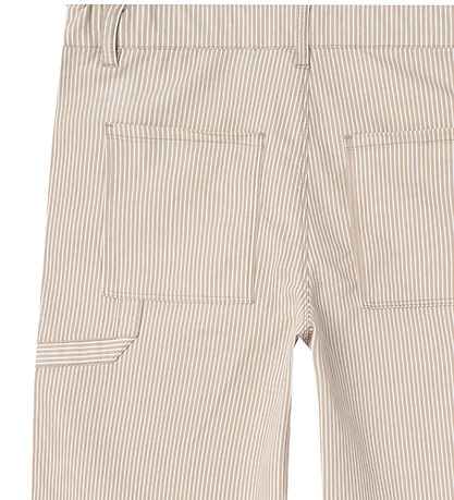 LMTD Trousers - NlfRicte - Mocha Meringue w. Stripes