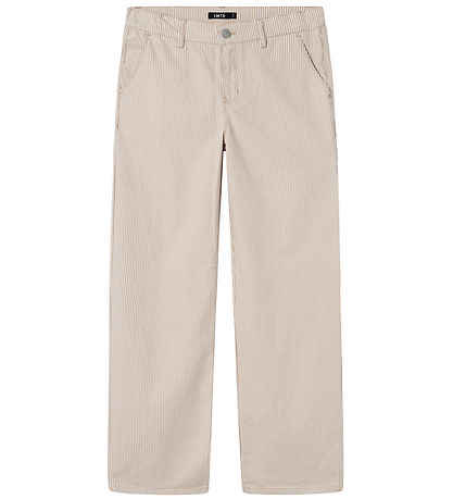 LMTD Trousers - NlfRicte - Mocha Meringue w. Stripes