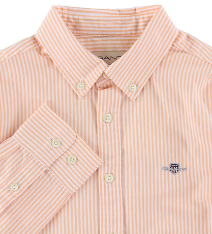 GANT Shirt - Oxford - Coral Apricot/White Striped