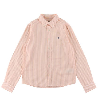 GANT Shirt - Oxford - Coral Apricot/White Striped