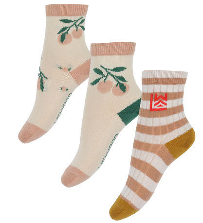 Liewood Chaussettes - Silas - 3 Pack - Peach Sea Shell Mix