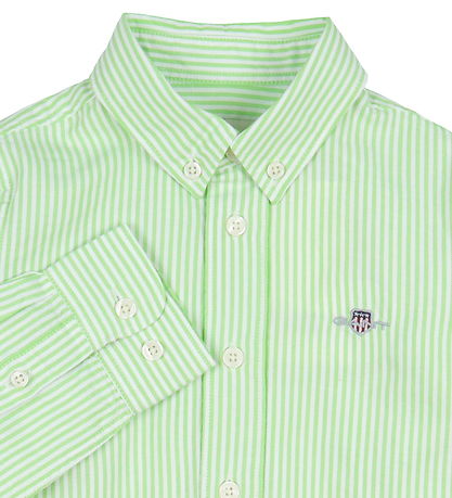 GANT Shirt - Oxford - Slime Green/White Striped