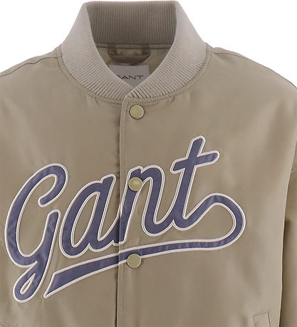 GANT Lightweight Jacket - Script Logo Varsity - Beige Green