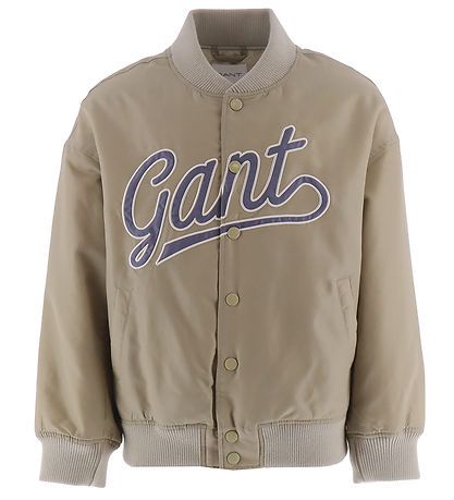 GANT Lightweight Jacket - Script Logo Varsity - Beige Green