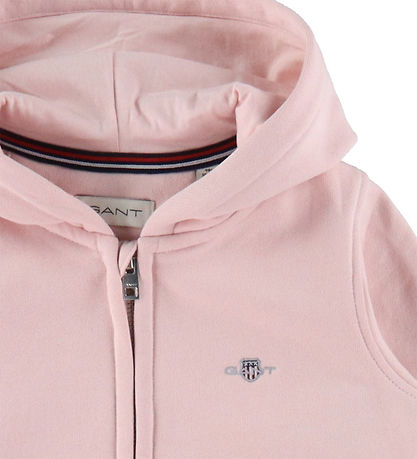 GANT Cardigan - Shield Zip - Kristall Bleikt