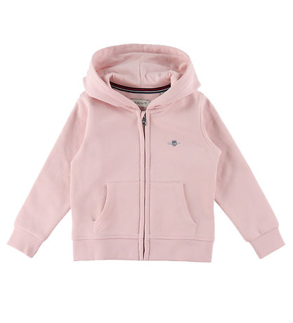 GANT Cardigan - Shield Zip - Kristall Bleikt