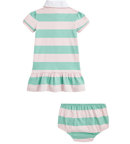 Polo Ralph Lauren Dress w. Bloomers - Celadon/Hint of Pink