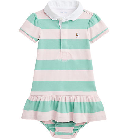 Polo Ralph Lauren Dress w. Bloomers - Celadon/Hint of Pink