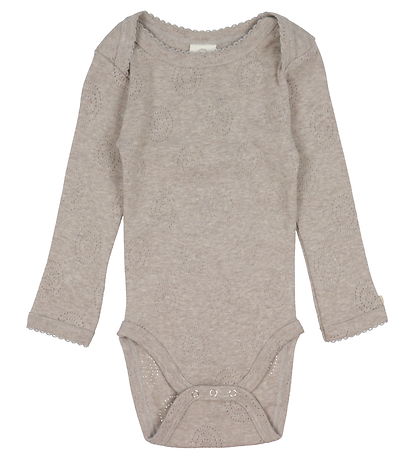 SmallstuffBody l/s - Nature Melange w. Pointelle