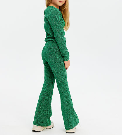 The New Byxor - TnJidalou - Utsvängda byxor - Ljusa Green Glitte