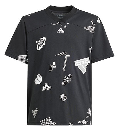 adidas Performance T-shirt - J Bluv T - Black/White