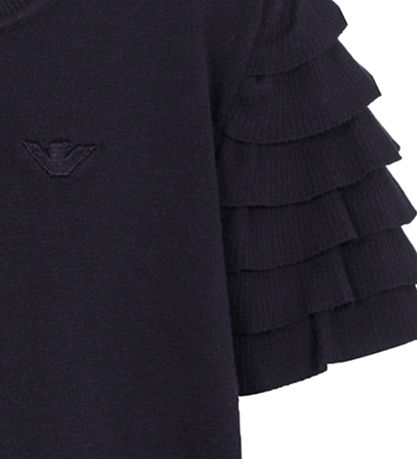 Emporio Armani Stuttermabolur - Prjónað - Dökkblátt