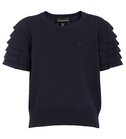 Emporio Armani Stuttermabolur - Prjónað - Dökkblátt