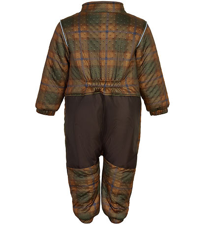 Mikk-Line Thermosuit w. Lining - Recycled - Forest Night w. Chec