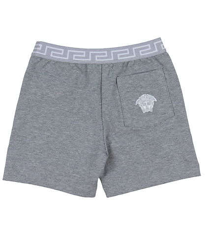 Versace Sweat Shorts - Grey Melange w. White