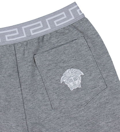 Versace Sweat Shorts - Grey Melange w. White
