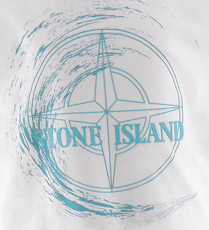 Stone Island T-Shirt - Weiß m. Grün