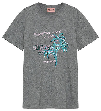 Designers Remix T-shirt - Brixton - Grey Melange w. Print