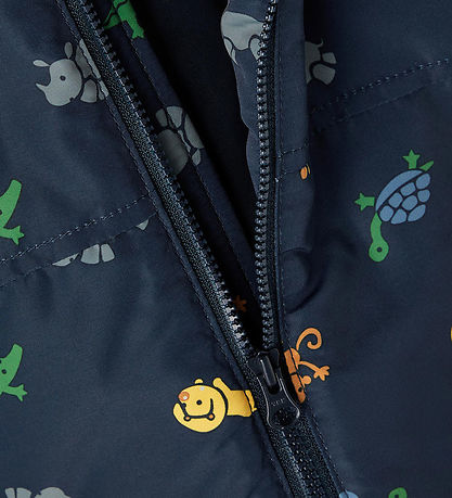 Name It Puffer Jacket - NbmMax - Dark Sapphire w. Print