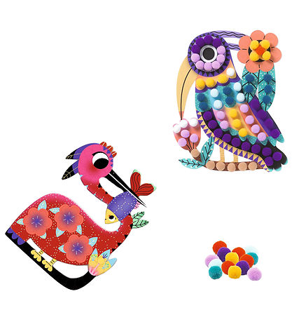 Set de Création Djeco - Collage POMPONS - Atelier Pompoms