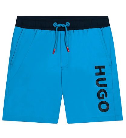 HUGO Shorts de Bain - lectrique Blue av. Marine