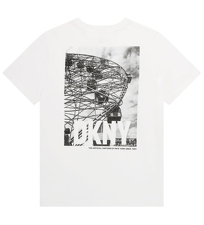 DKNY Stuttermabolur - Hvítt M. Myndaprentun