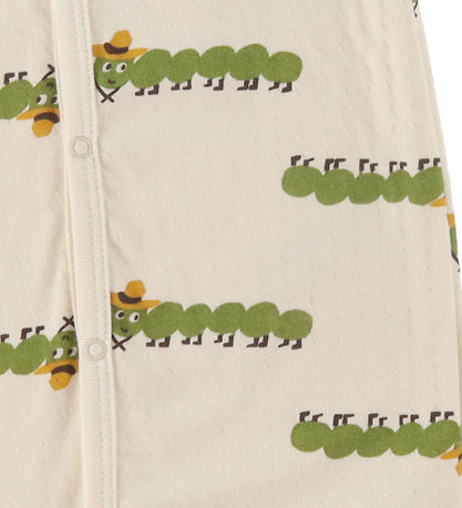 Petit Bateau Strampler m. Fuß - Creme m. Print