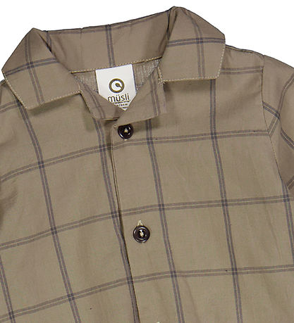 Müsli Shirt Bodysuit l/s - Check - Cashew