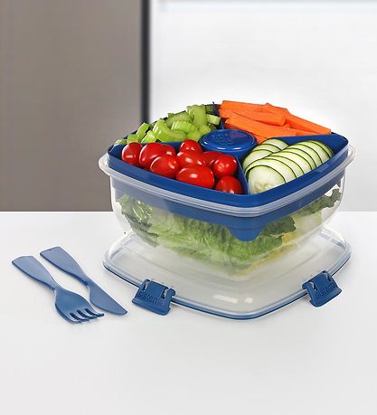 Sistema Lunchbox w. Accessories - Salad Max To Go 1.63L - Blue
