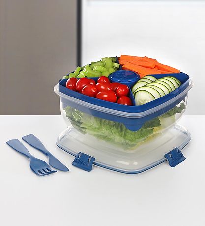 Sistema Matlåda m. Tillbehör - Salad Max To Go 1,63L - Blå