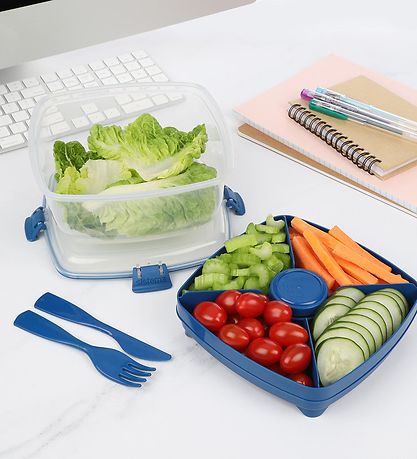 Sistema Lunchbox w. Accessories - Salad Max To Go 1.63L - Blue