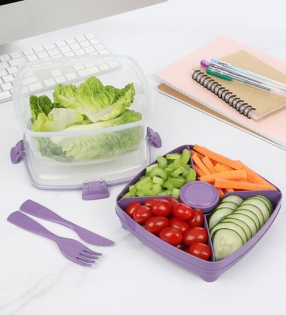 Sistema Lunchbox w. Accessories - Salad Max To Go 1.63L - Purple