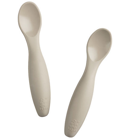 Sebra Löffel - 2er-Pack - Silikon - Jetty Beige