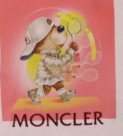 Moncler Stuttermabolur - Bleikt M. Tennisleikari