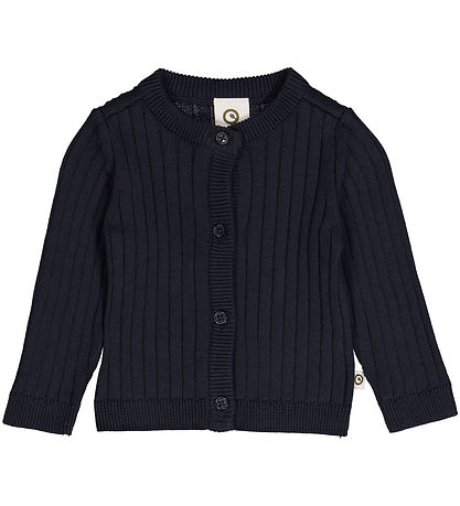 Müsli Cardigan - Stickad Rib - Natt Blue