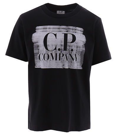 C.P. Company Stuttermabolur - Svart M. Hvítur